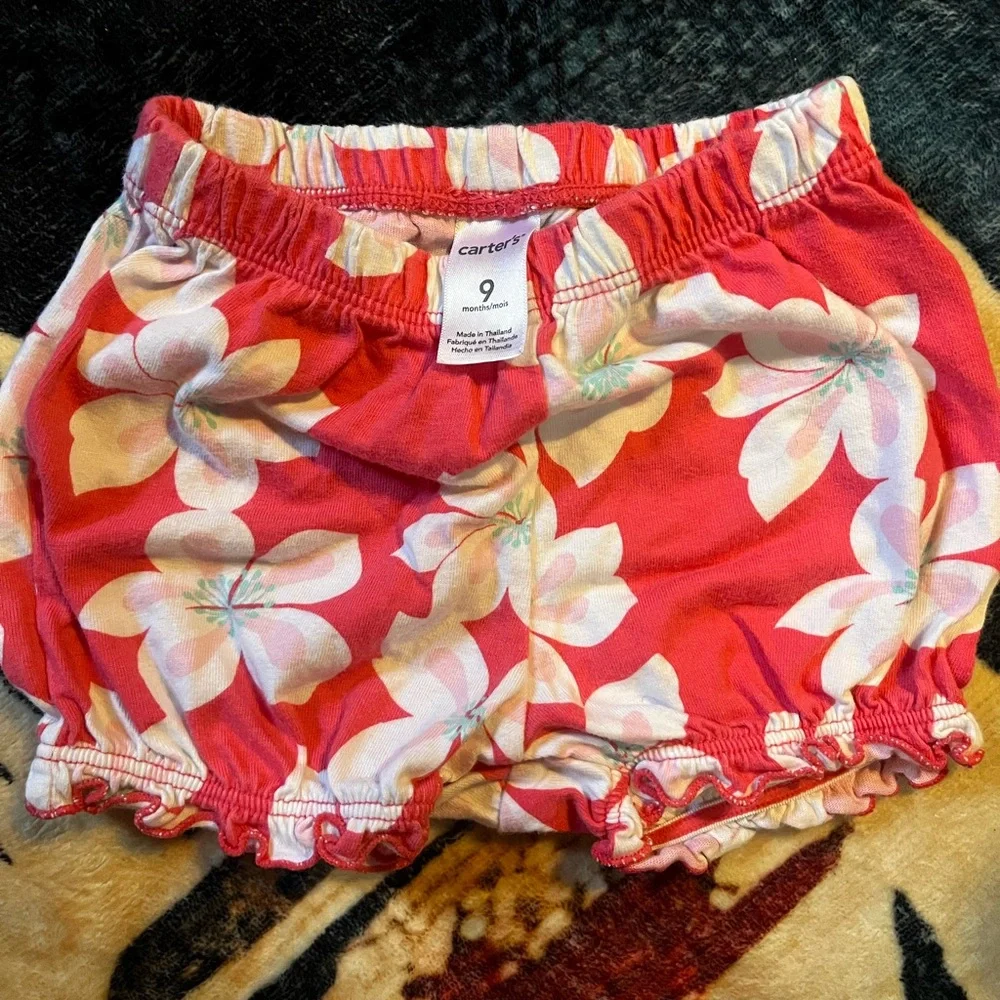 Floral Red Kids Shorts
